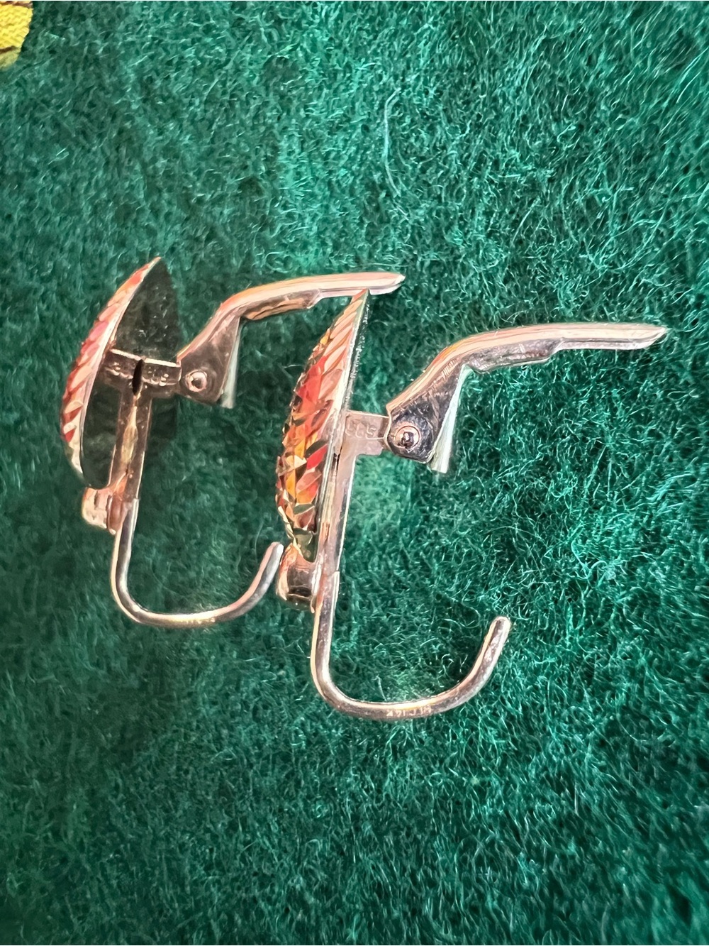 14k Solid Rose Gold Textured Heart Earrings - Picture 6 of 13